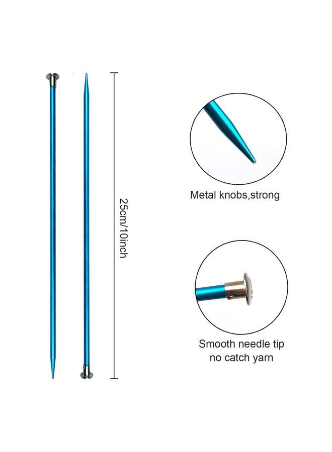 Weabetfu Aluminum Metal Knitting Needle,Colored Straight Single Pointed,10-inch Length for Handmade DIY Knitting,Size US 4(3.5mm) - Image 3