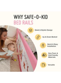 Safe-O-Kid ® Barricade Designer Bed Rail Guard With 1 Year Warranty, Pink (6Ft/183Cm) Pack Of 1  - Image 2