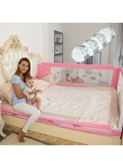 Safe-O-Kid ® Barricade Designer Bed Rail Guard With 1 Year Warranty, Pink (6Ft/183Cm) Pack Of 1  - Image 1