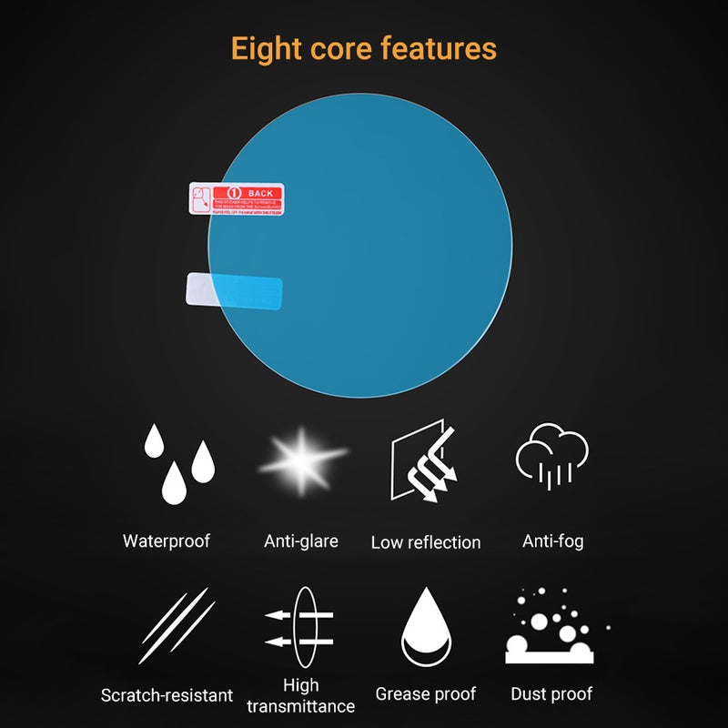 Rear-View Mirror Rainproof Film 95*95mm Transparent Lotus Leaf Inspired Micro-Nano Coating - Easy Install Accessory Kit Anti-Fog Film for Car Driving Safety - Image 2