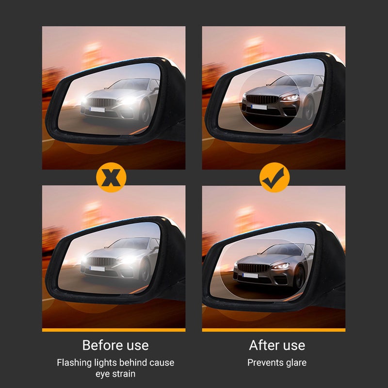 Rear-View Mirror Rainproof Film 95*95mm Transparent Lotus Leaf Inspired Micro-Nano Coating - Easy Install Accessory Kit Anti-Fog Film for Car Driving Safety - Image 4