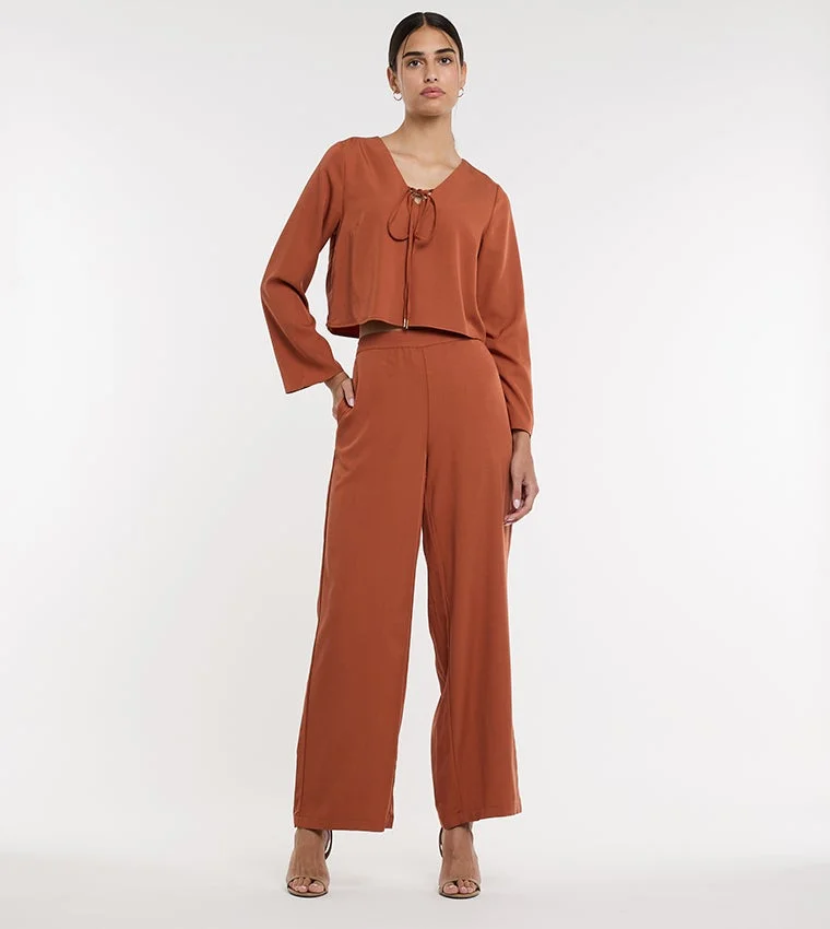بي سي بي جي BCBG Solid Woven Top