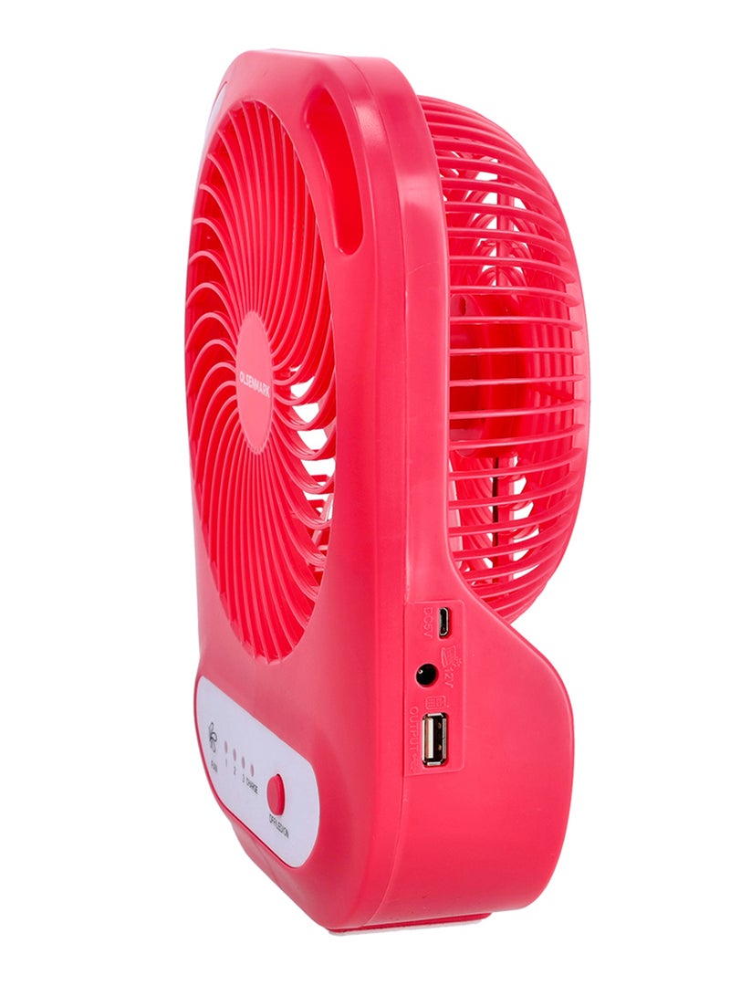 Olsenmark 6" Rechargeable Fan- OMF1785, LED Light with Long Working Hours and 3 Wind Speed OMF1785 Red/White - Image 2
