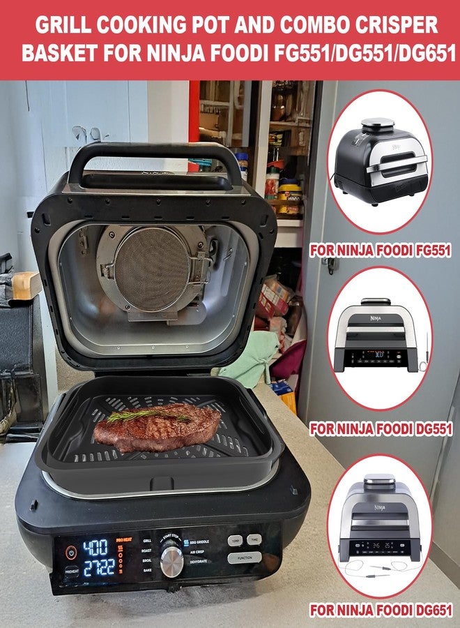 GLOWYE Cooking Pot and Combo Crisper Basket for Ninja Foodi FG551 DG551 DG651 - Image 3