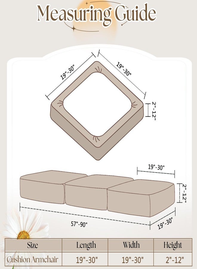 Cobedzy 3 Pcs Taupe Velvet Stretch Couch Cushion Cover, Soft Sofa Seat Cushion Covers, Sofa Cushion Slipcover with Elastic Bottom(Non-Slip & Anti-Scratch) - Image 3