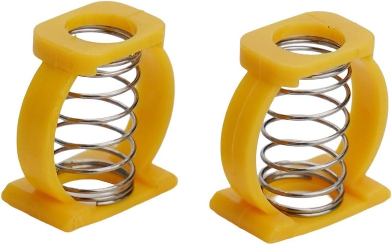 Yellow Bicycle Hinge Clamp Spring Buckle Pair For Folding Bike Frame Upgrade Stainless Steel Plastic - Image 1