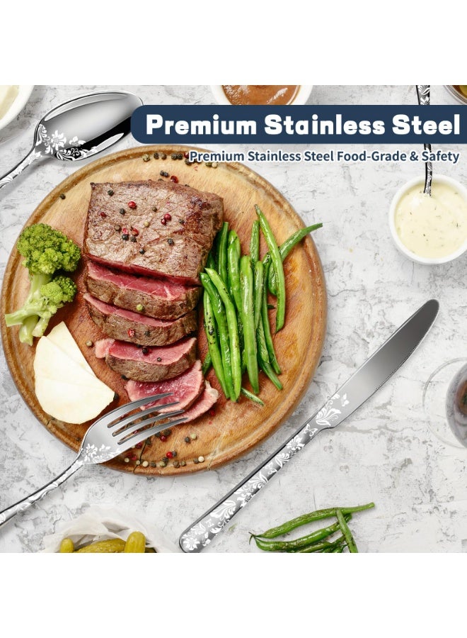 Arabest Silverware Set, 20 Piece Stainless Steel Flatware Set, Silverware Set for 4,Mirror Polished Cutlery Set, Tableware Set Includes Knife, Fork, Spoon - Image 5