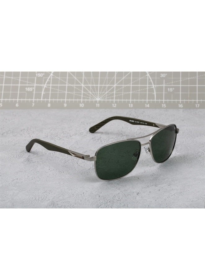 CAT CATERPILLAR 8023 Men's Polarized Aviator Sunglasses, Matte Silver, 60 mm - Image 2