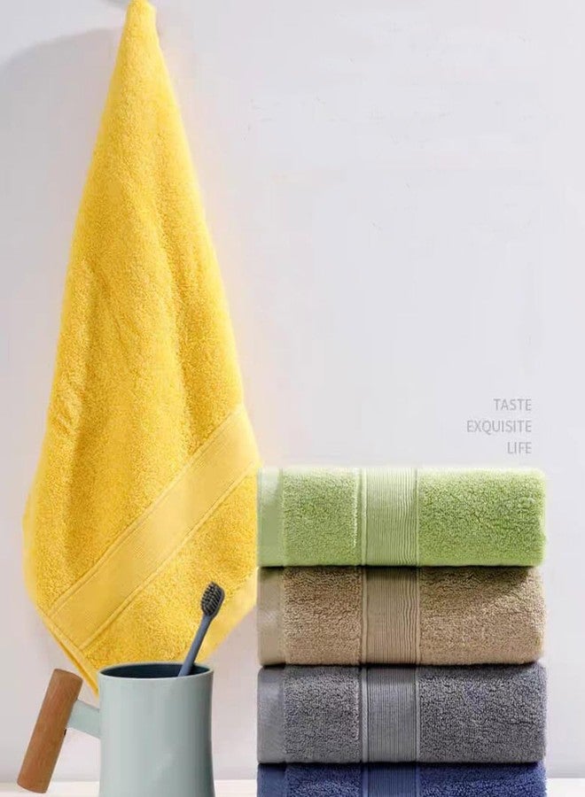 JININQ 2 Piece 100% Cotton Soft Hand Towels 13.4" x 29.5",Premium Face Towels Set for Bathroom,Gym,Home (Yellow) - Image 2