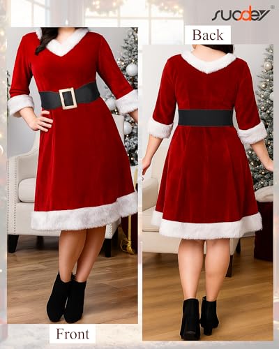 SUOSDEY Wide Elastic Black Belts for Women Dresses 3 Inch Wide stretchy Santa belt for Halloween Costume - Image 4