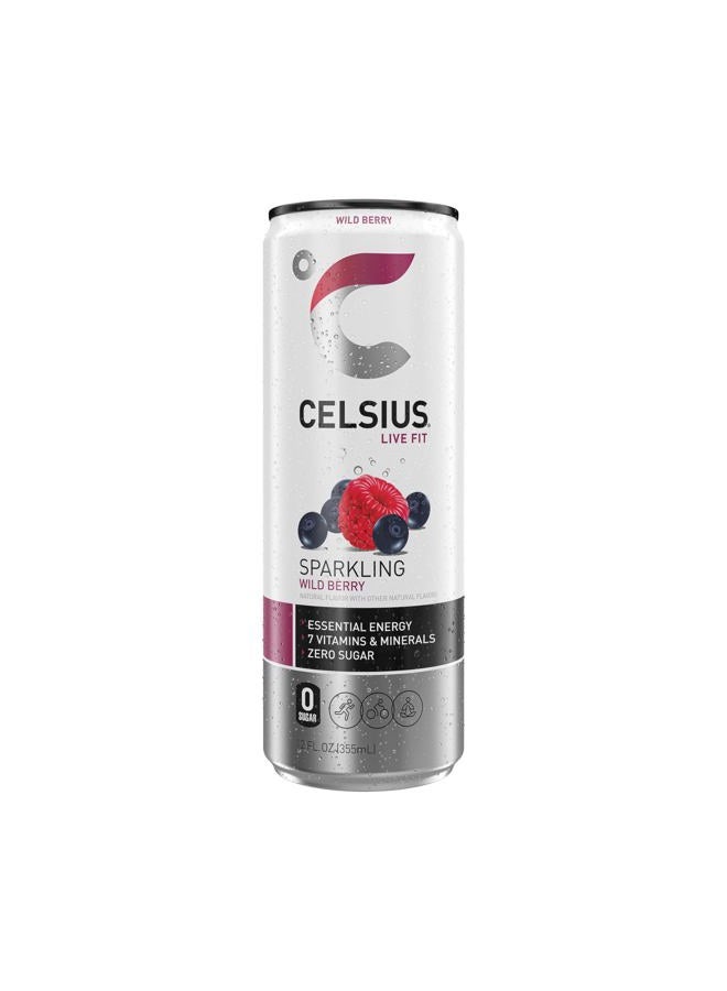 CELSIUS Sparkling Wild Berry Energy Drink, 12 Fl Oz Cans, 4 Pack - Image 5