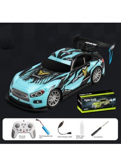 Y&D New 2.4G Light Music Spray Remote Control Racing Car RC Drift Racing Car Sports Car Toy-Blue  - Image 2