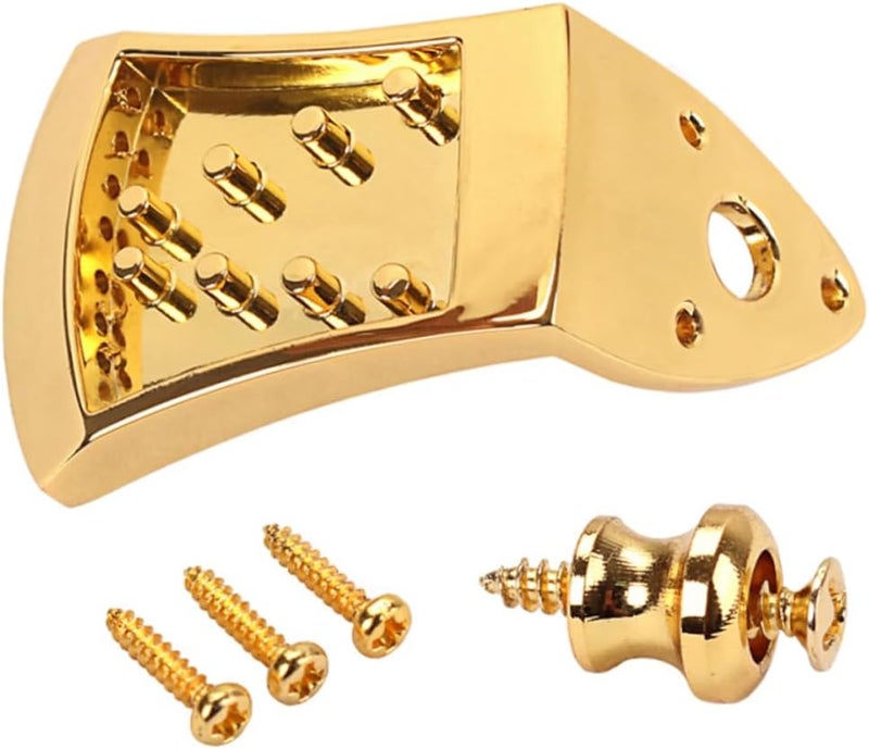 Toddmomy Mandolin Tailpiece for 8-String Arched Mandolin with Screws Durable Metal Accessory for Guitar Makers Replacement Part - Image 1
