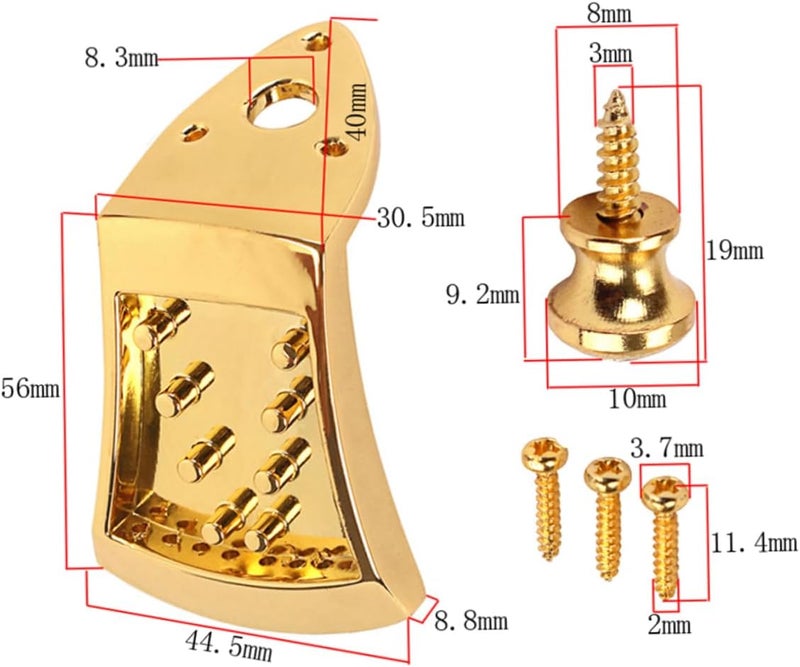 Toddmomy Mandolin Tailpiece for 8-String Arched Mandolin with Screws Durable Metal Accessory for Guitar Makers Replacement Part - Image 4