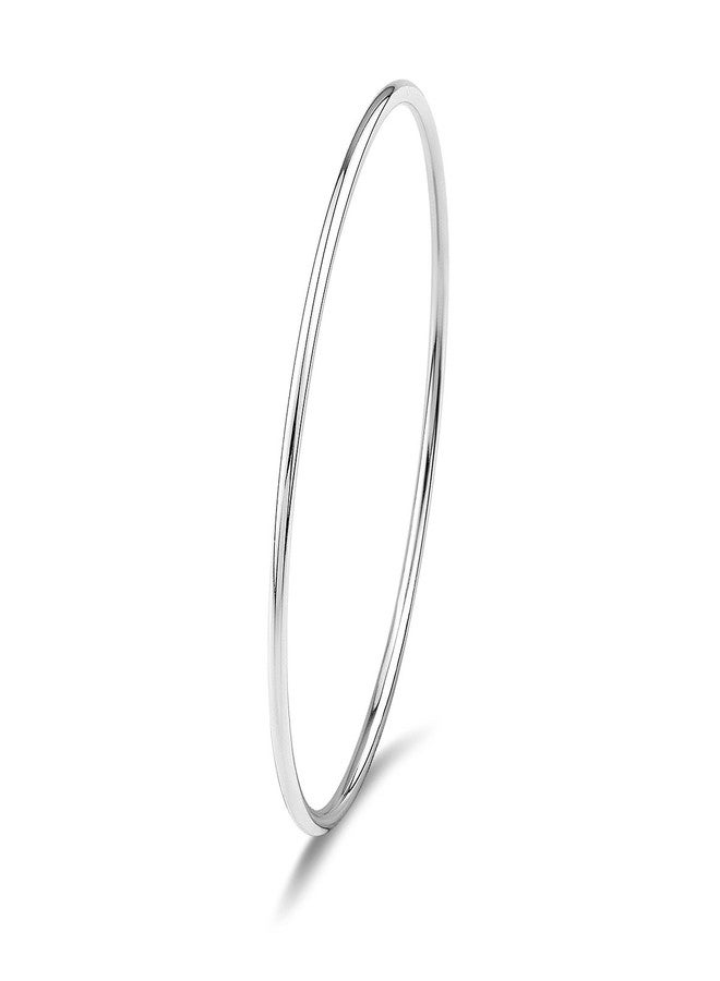 Merdia 925 Sterling Silver Stackable Bangles - Polished Bangle Bracelets for Women - Image 1