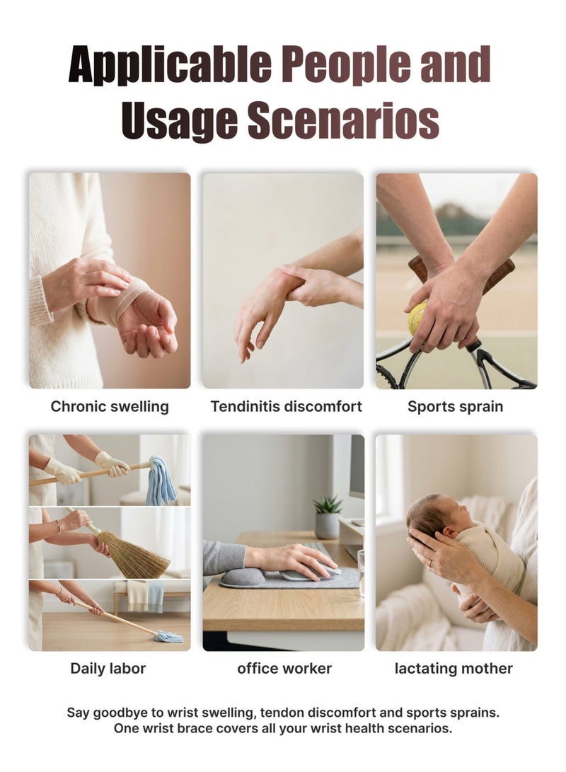 زونيكس طقم من قطعتين من دعامات دعم المعصم بحلقة الإبهام، غلاف ضغط قابل للتعديل، أحزمة مرنة فائقة النحافة وقابلة للتهوية لتخفيف الألم، ومتلازمة النفق الرسغي، والتهاب الأوتار، والتهاب المفاصل – مثالية للعمل المكتبي، والكتابة، والألعاب، والمهام اليومية، تناسب الرجال والنساء (مناسبة لليسرى واليمنى) - Image 5
