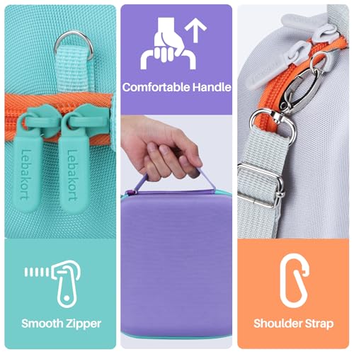 Lebakort Storage Case Compatible with Yoto Mini Kids Audio Music Player & Yoto Headphones Children Speaker Plays Audiobook Cards Radio (Purple + Teal Case) - Image 4