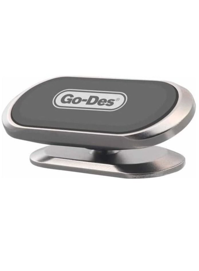 GO-DES Go-Des GD-HD708 Mobile Phone Mini Holder Car Mount Magnetic ,Dashboard Phone Holder Universal Car Cell Phone Bracket 360 Degree Adjustable For iPhone Black-Grey (Type B) - Image 1