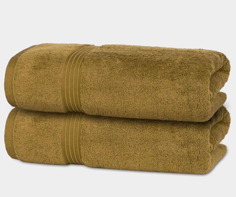 بليس كاسا مجموعة مناشف الحمام (4 قطع، 70 × 140 سم) - 600 GSM قطن ممشط 100% سريع الجفاف عالي الامتصاص مناشف حمام سميكة - جودة ناعمة كالفنادق للحمام والسبا (بيج، مجموعة مناشف حمام 4 قطع) - Image 2