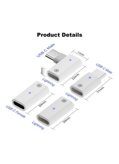 Y&D Charging Adapter Compatible with Apple Pencil 1st Generation, Light USB C Male to Gen Adapter, Female Charger Connector, Four Schemes (4 Pack)  - Image 4