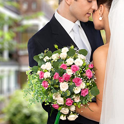 Yunsailing 100 Pcs Faux Eucalyptus Stems with White Seeds Artificial Eucalyptus Leaves Greenery Decor Fake Leaf Branches for Wedding Bouquets Centerpiece Flower Arrangement Farmhouse Home Decoration - Image 5