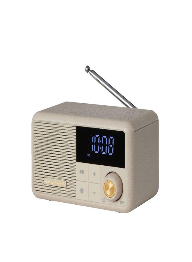 Crosley CR1121A-PB Cooper Retro AM/FM Radio, Portable Bluetooth Speaker with Aux Input and LED Display, Pebble - Image 2