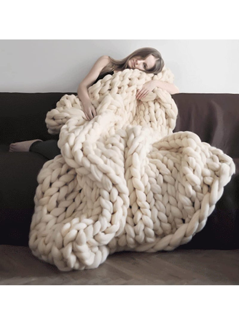 SYOSI Arm Knitting Yarn for Chunky Braided Knot Throw Blanket DIY Soft Extra Cotton Washable, Bulky Giant Yarn for Weave Craft Crochet Sofa Blanket Pillow Pet Bed 3CM W  36Feet L, 1.1LB - Image 2