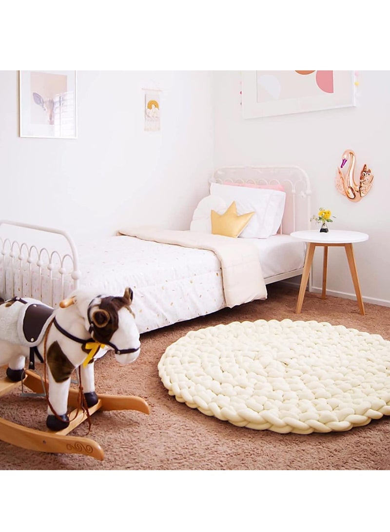 SYOSI Arm Knitting Yarn for Chunky Braided Knot Throw Blanket DIY Soft Extra Cotton Washable, Bulky Giant Yarn for Weave Craft Crochet Sofa Blanket Pillow Pet Bed 3CM W  36Feet L, 1.1LB - Image 3