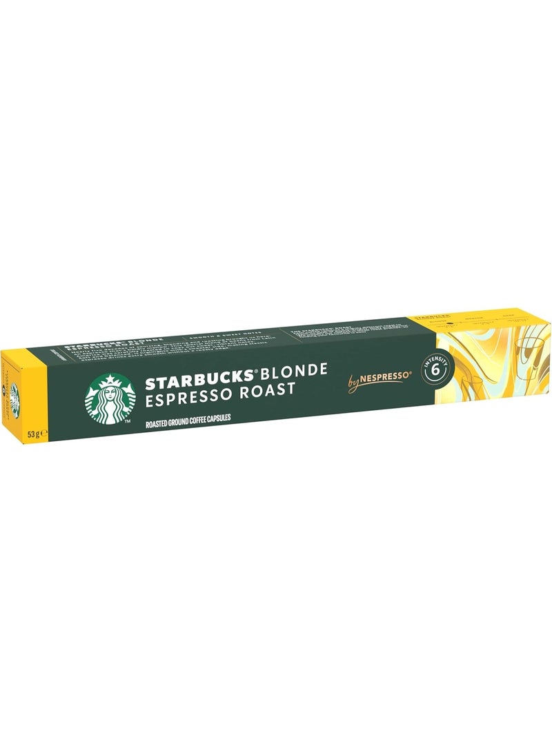 Starbucks NESPRESSO Blonde Espresso Roast by Nespresso 10 Capsules, 53g - Image 1