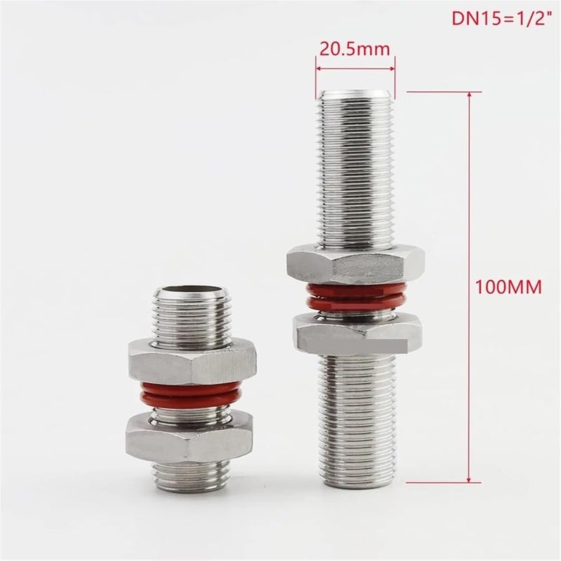 304 فولاذ مقاوم للصدأ تركيب بولكهيد بدون لحام BSP 1 4 3 8 1 2 بوصة حجم الطول 75 ملم DN15 - Image 3