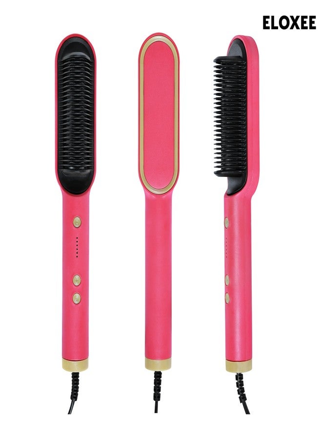Eloxee Hair Styler Comb – 5-in-1 Electric Hair Styling Tool for Drying, Straightening, Curling, Combing & Volumizing – PTC Ceramic Heater & Negative Ion Technology – Auto Shut-Off (Green) - Image 2