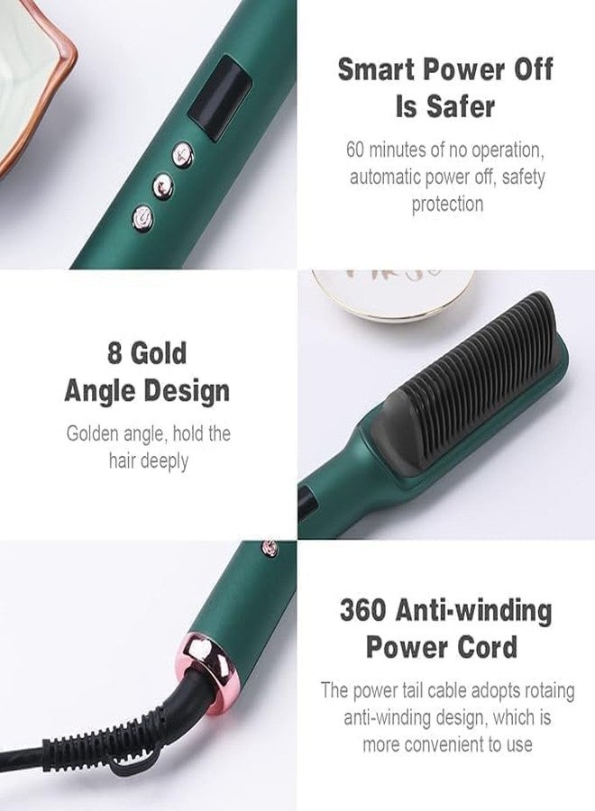 Eloxee Hair Styler Comb – 5-in-1 Electric Hair Styling Tool for Drying, Straightening, Curling, Combing & Volumizing – PTC Ceramic Heater & Negative Ion Technology – Auto Shut-Off (Green) - Image 4