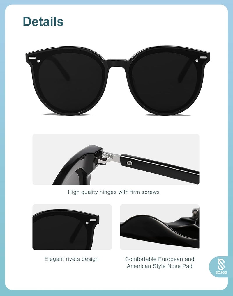 Sojos Sunglasses Womens Trendy 2025 Classic Round Retro Vintage Shades Large Frame Sunnies SJ2067 - Image 4