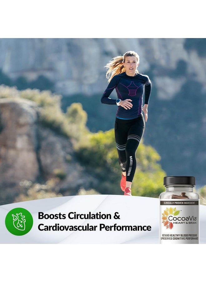 CocoaVia CocoaVia Heart & Brain Supplement, 30 Day, Cocoa Flavanol Extract, Memory & Circulation Booster, Nitric Oxide, Boost Oxygen & Energy, Plant Based, Gluten Free, Vegan, 60 Capsules  - Image 4