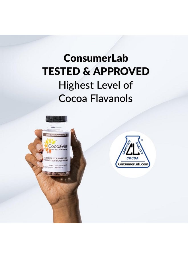CocoaVia CocoaVia Heart & Brain Supplement, 30 Day, Cocoa Flavanol Extract, Memory & Circulation Booster, Nitric Oxide, Boost Oxygen & Energy, Plant Based, Gluten Free, Vegan, 60 Capsules  - Image 5