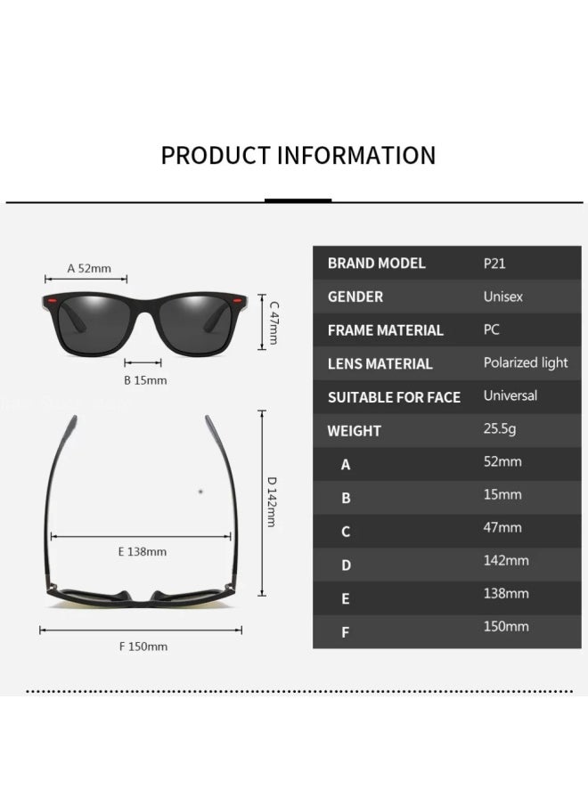 Generic - Classic Polarized Sunglasses Men Women Brand Design Driving Square Frame Sun Glasses Male Goggle UV400 Gafas De Sol-Lenses Color:LSY - Image 1