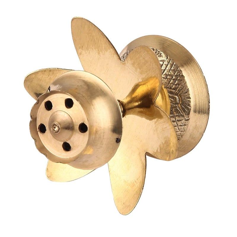 ROLIMOLI Brass Agarbatti Stand Holder with Center Dhoop Holder Incense Holder Gold 3 inch - Image 4