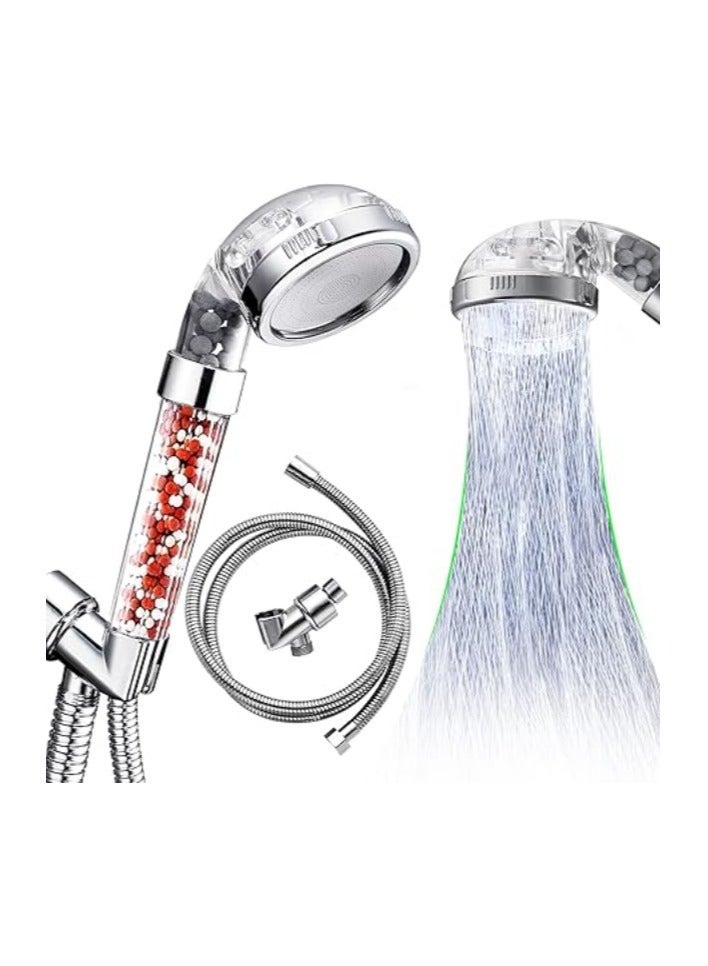 Vortex High Pressure Shower Head with Hose – Handheld 3 Modes Spray, Double Filter System, Anti-Clog Self-Cleaning Nozzles, Water Saving - Image 1