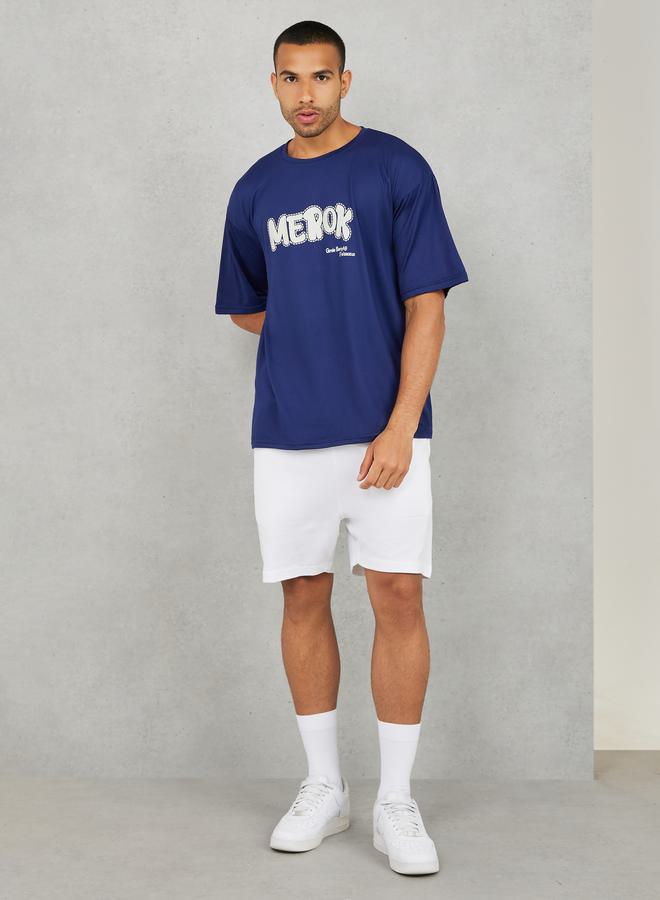 Styli Men White Regular Fit Waffle Knit Shorts - Image 2