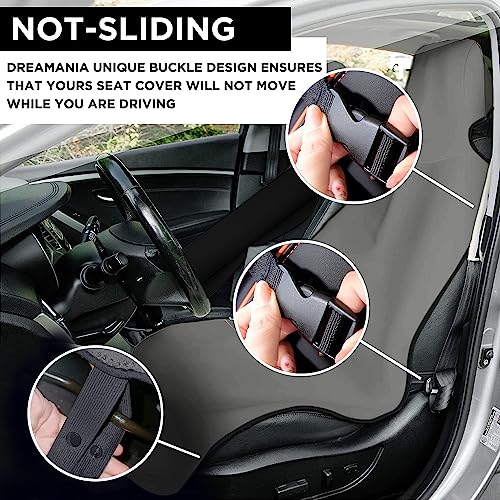 DREAMANIA Waterproof Seat Cover, Upgraded Sweat Carseat Protector, Perfect for Universal Anti-Slip Car Truck SUV Seat, Ideal for Surfing Yoga Gym Workout, Grey - Image 4