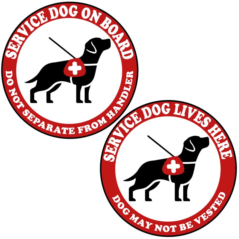 TOTOMO Service Dog on Board Do Not Separate from Handler Service Dog Lives here Dog May Not be Vested Sticker Combo 6 x 6 Set of 2 Stickers Adhesive Window Bumper Vinyl Decal All Weather - Image 3