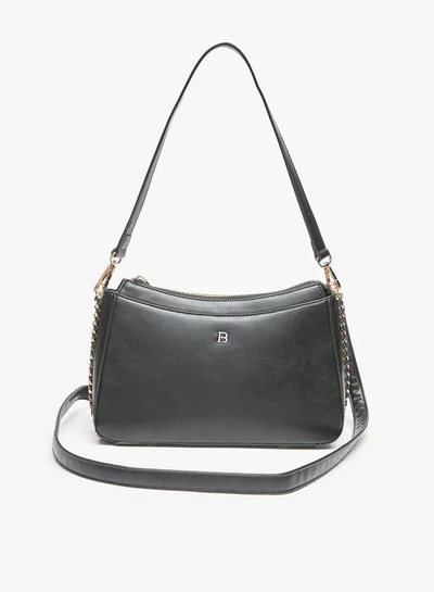 Flora Bella By Shoexpress Women's Solid Shoulder Bag with Zip Closure