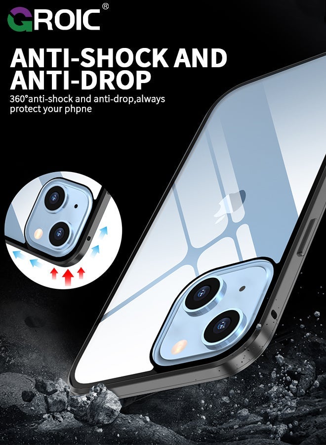 GROIC Privacy Magnetic Case for iPhone 15 Plus with Anti Peeping, Tempered Glass Double-Sided Phone Screen Protector, Clear - Image 5