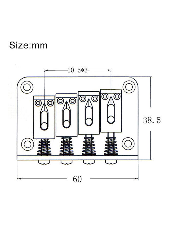 NIBEMINENT - 4 String Fixed Hard-tail Bridge Set with Wrench For Electric Guitar - Image 1