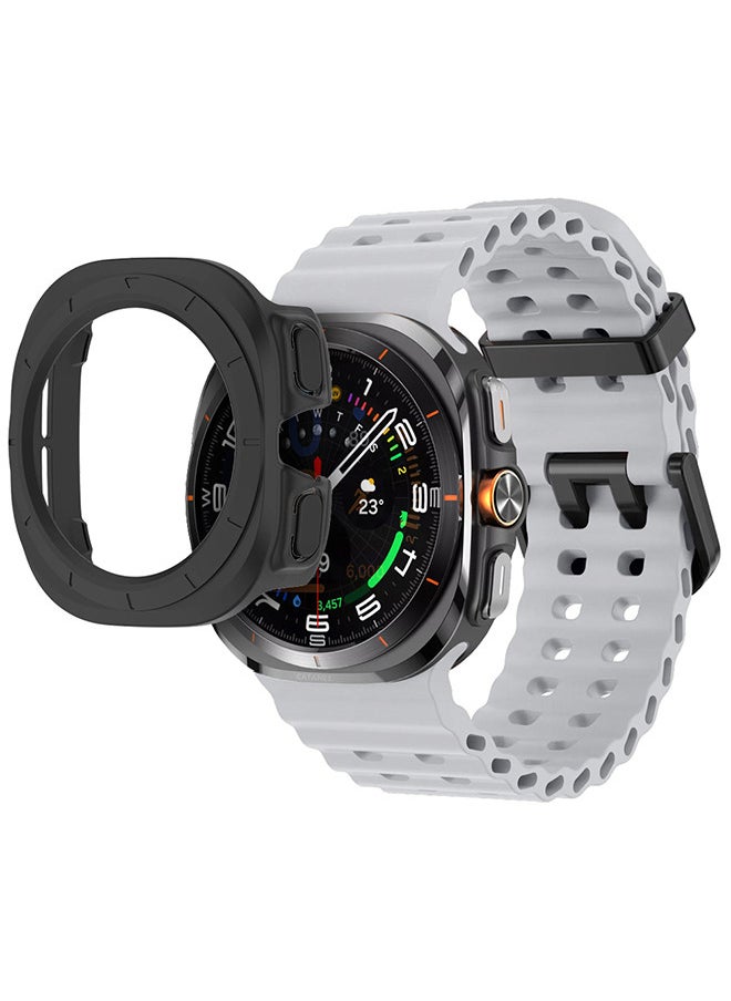 CATANES - (for Samsung Galaxy Watch 7 Ultra 47mm) 2 Packs Silicone Band and Case, Soft Ocean Silicone Sport Strap Replacement Accessory - Image 1