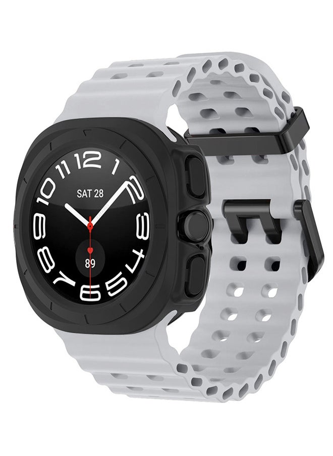 CATANES - (for Samsung Galaxy Watch 7 Ultra 47mm) 2 Packs Silicone Band and Case, Soft Ocean Silicone Sport Strap Replacement Accessory - Image 1