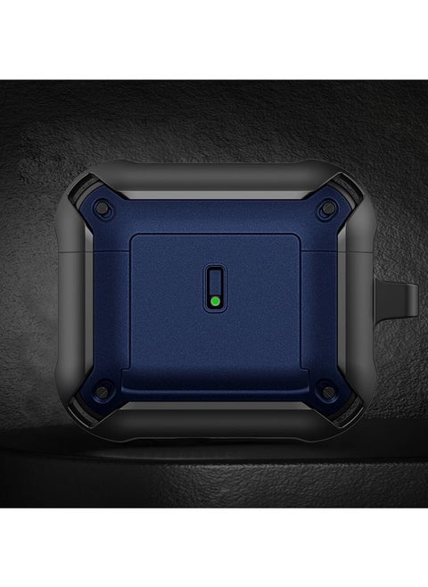 Case Cover For AirPods 3 Sliding Buckle Wireless Earphone Protective Case with Hook Black Blue