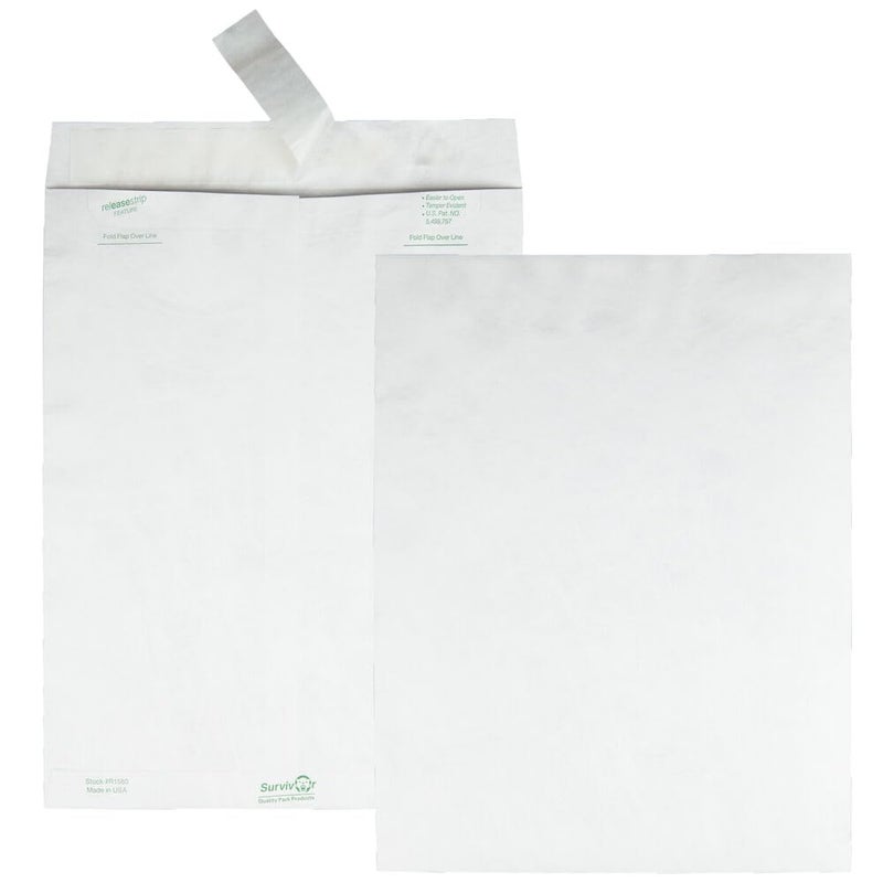 Quality Park Survivor Shipping Envelopes, 10" x 13", Made with Strong, Lightweight DuPont Tyvek Material, Flap-Stik Peel and Seal Closure, 50/Box (QUAR1582) - Image 4