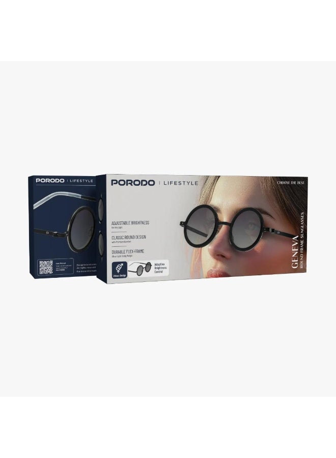Porodo Lifestyle Geneva Round Frame Sunglasses with UV400 Protection & Scratch-Resistant Lenses - Image 5