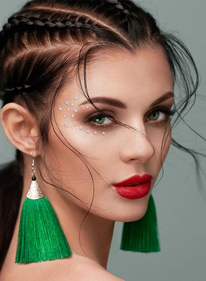 ملصقات تاتو الوجة والجسم من الؤلؤ ذاتية اللصق مناسبة لتزيين الوجه والجسم والأظافر - Image 4